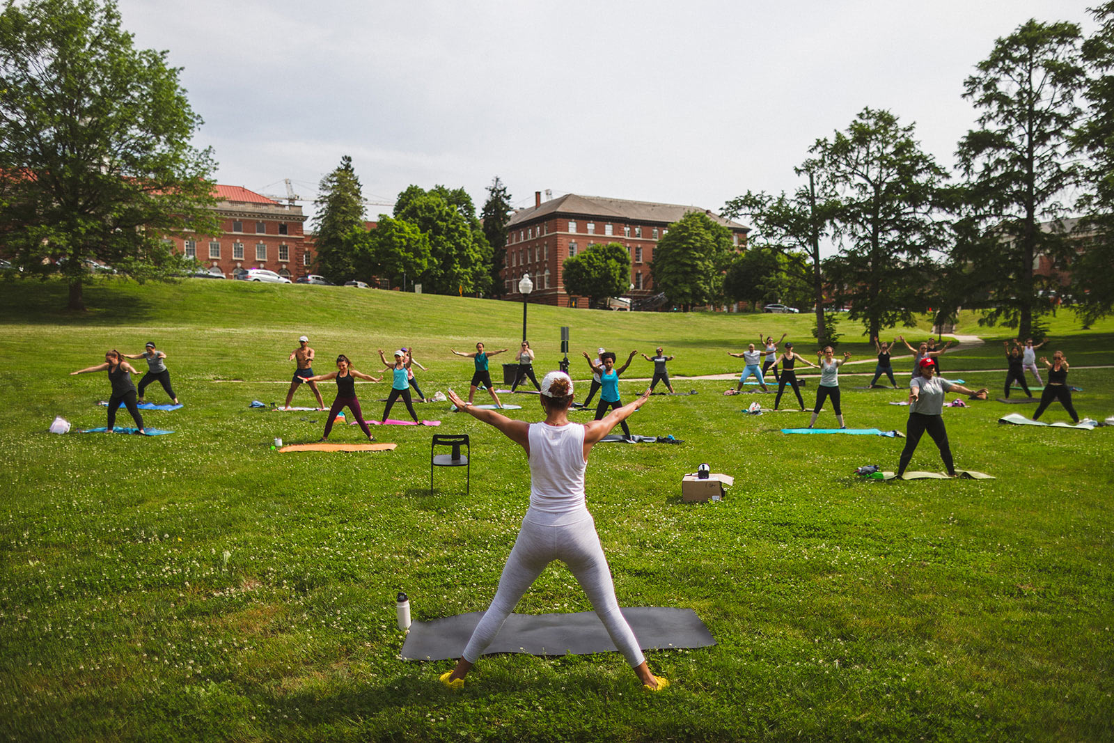 Enjoy outdoor fitness classes on The Parks Great Lawn